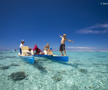 Cook Islands - Rarotonga - Family on Hobbie Cat - David Kirkland Photography